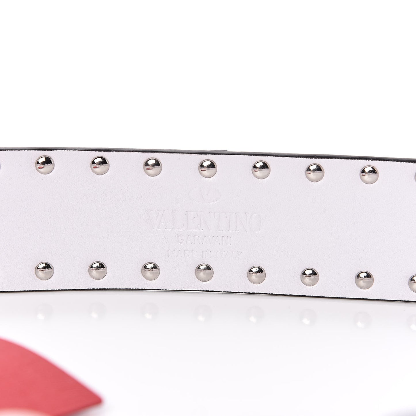 Lambskin Free Rockstud Spike Shoulder Strap Optic White