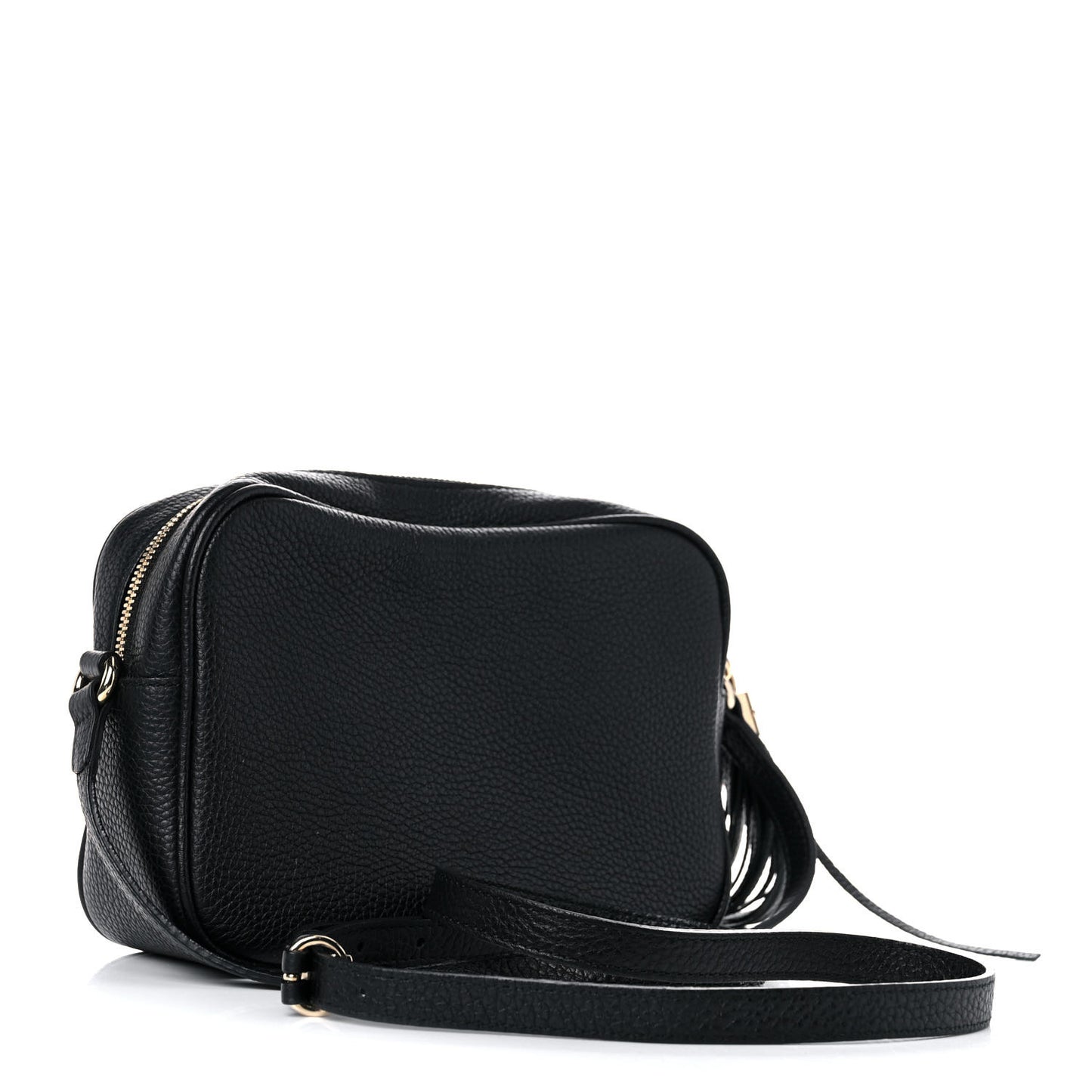 Pebbled Calfskin Small Soho Disco Bag Black