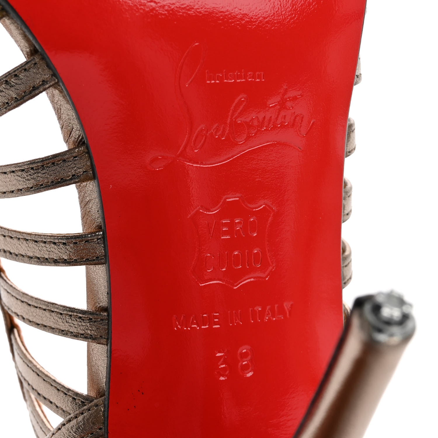 Christian Louboutin Metallic Calfskin Slingback Pumps 38 Pewter 8 of 14