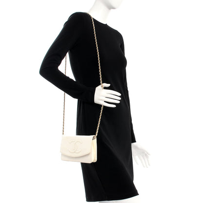 Chanel Caviar Timeless CC Wallet on Chain WOC White 2 of 9