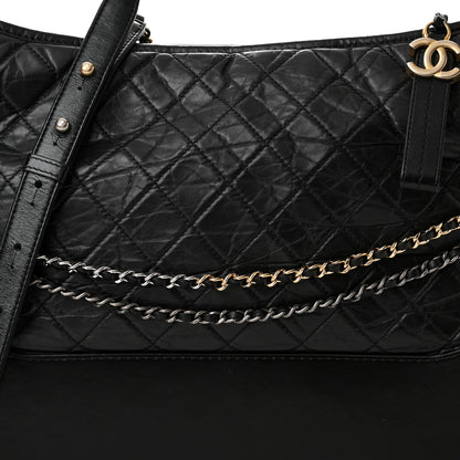 Chanel Aged Calfskin Quilted Large Gabrielle Hobo Black 8 of 11