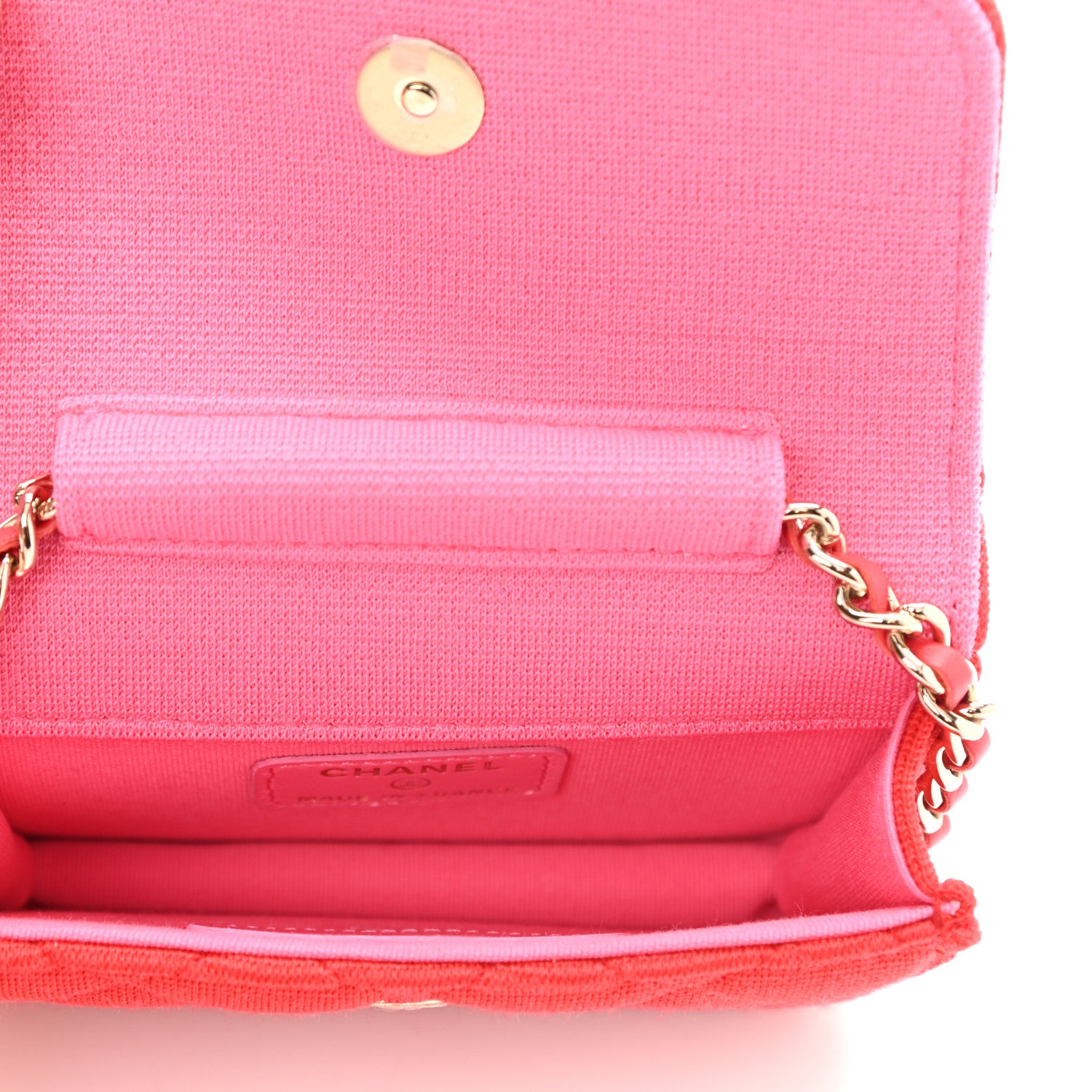 Chanel Jersey Quilted Micro Mini Flap Red 5 of 11