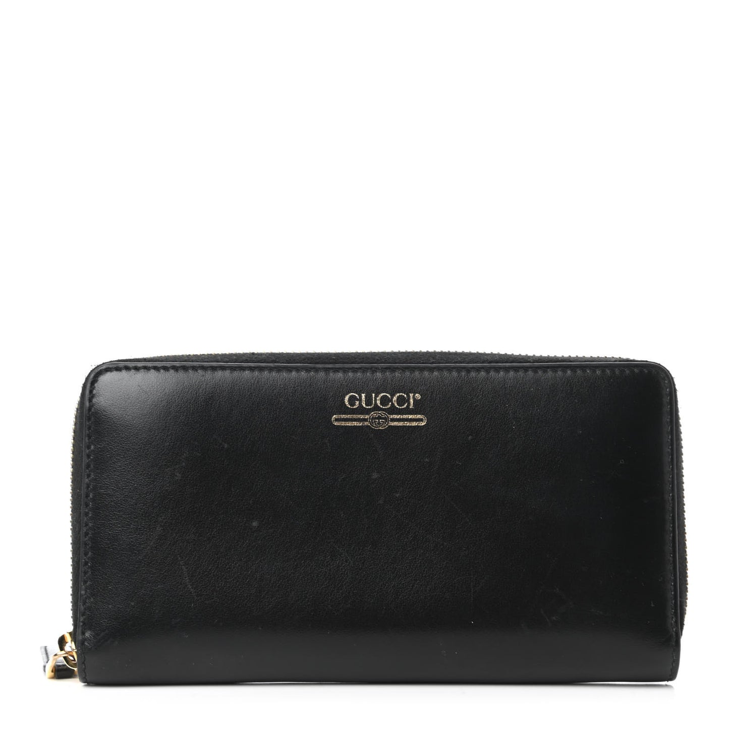 Smooth Calfskin Zip Around Wallet Black