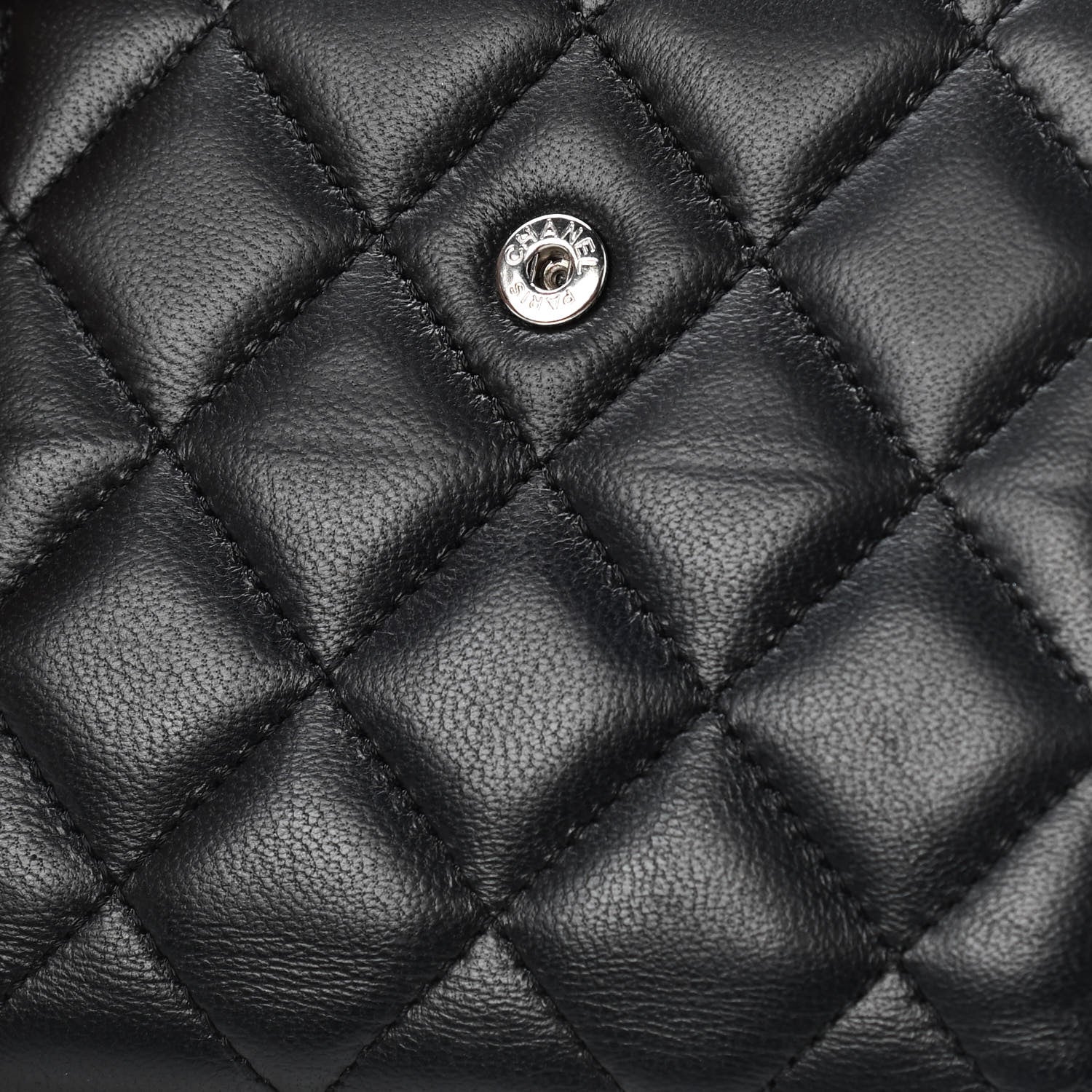 Chanel Lambskin Quilted Compact French Flap Wallet Black 8 of 8
