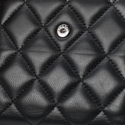 Chanel Lambskin Quilted Compact French Flap Wallet Black 8 of 8