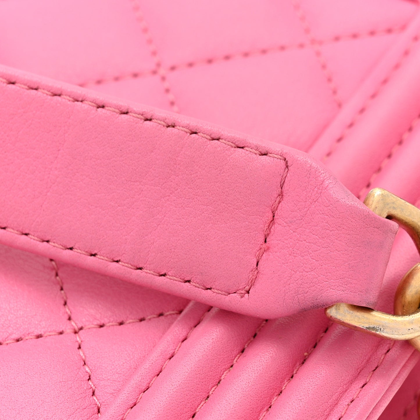 Calfskin Quilted North South Boy Flap Pink