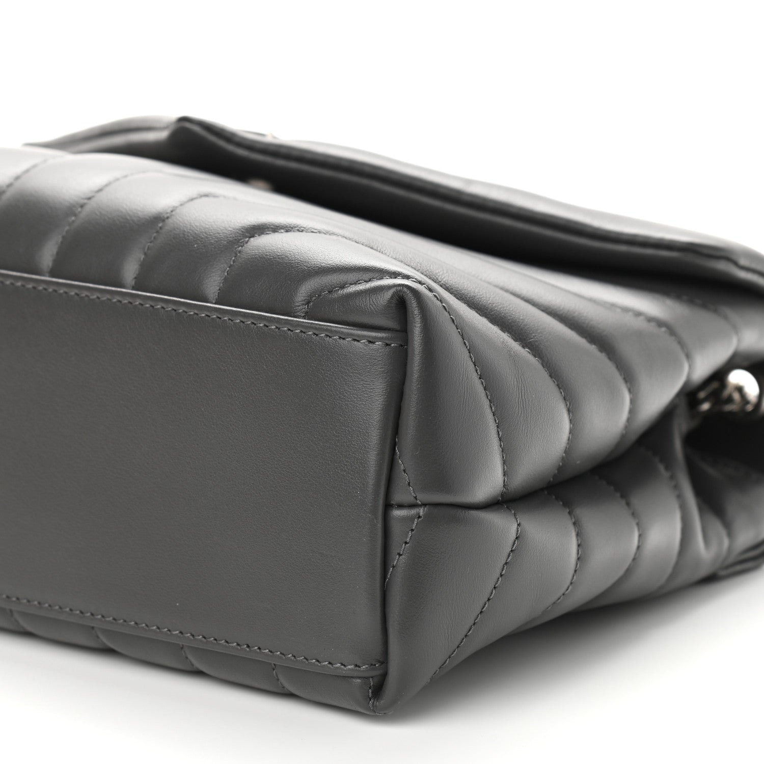 Saint Laurent Calfskin Y Quilted Monogram Small Loulou Chain Satchel Storm 9 of 11