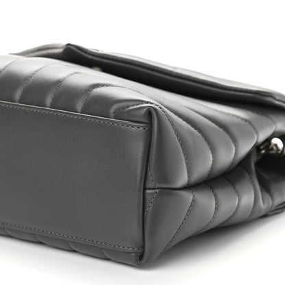 Saint Laurent Calfskin Y Quilted Monogram Small Loulou Chain Satchel Storm 9 of 11