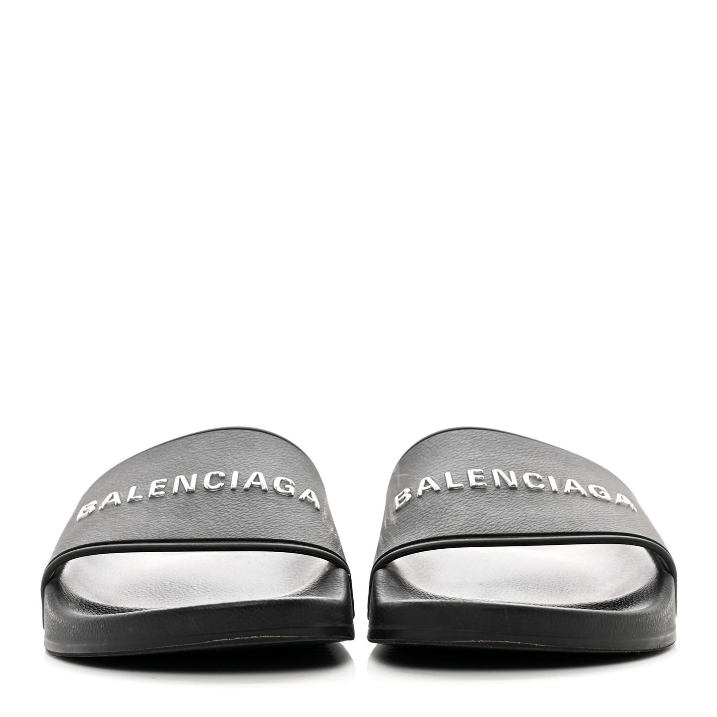 Rubber Logo Pool Slide Sandals 37 Black