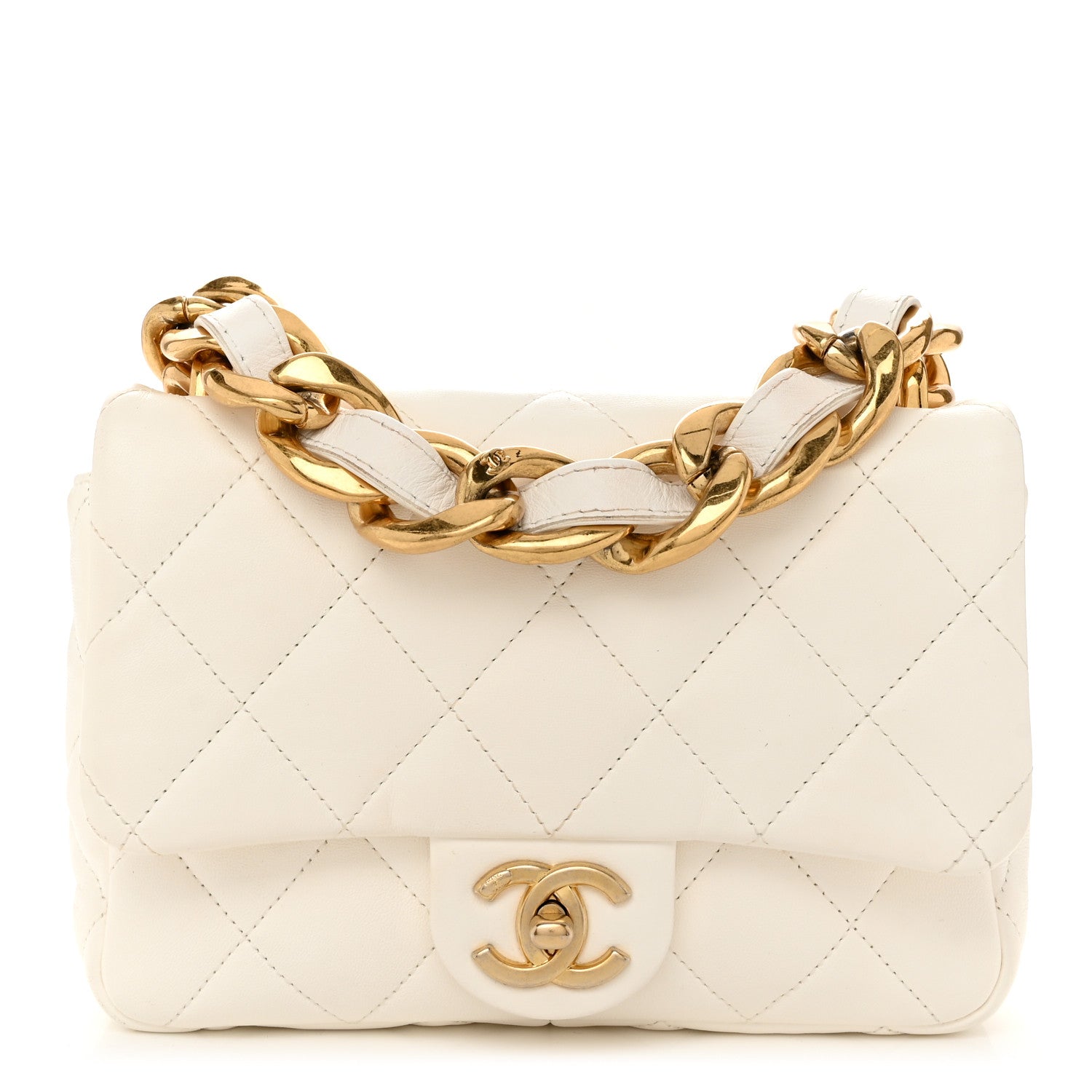 Chanel Lambskin Quilted Small CC Funky Town Flap White 1 of 10