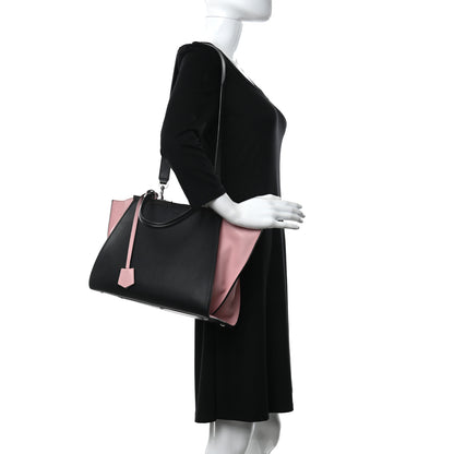Fendi Vitello Baltico Dolce Petite 3Jours Tote Black Bubblegum 2 of 12