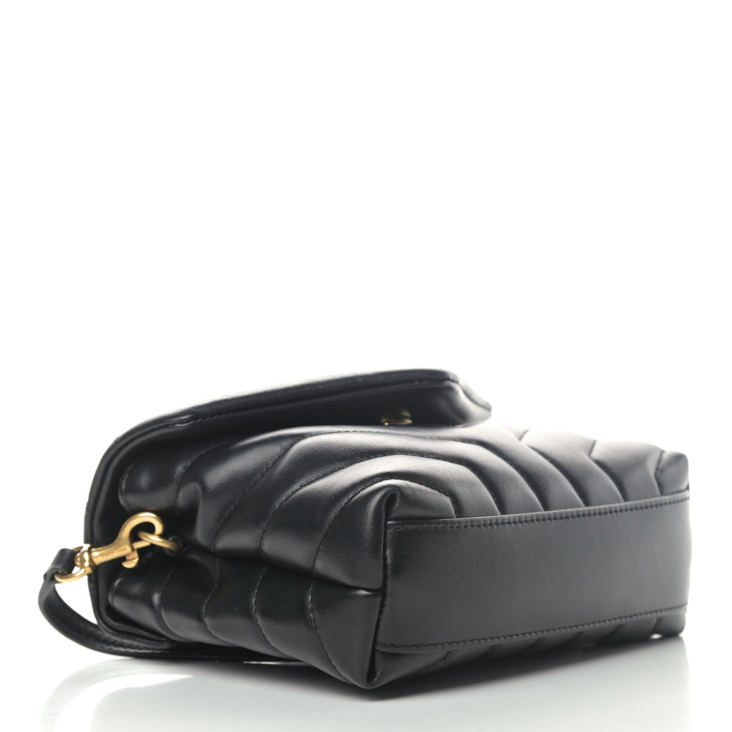 Saint Laurent Calfskin Y Quilted Monogram Toy Loulou Crossbody Bag Black 3 of 4