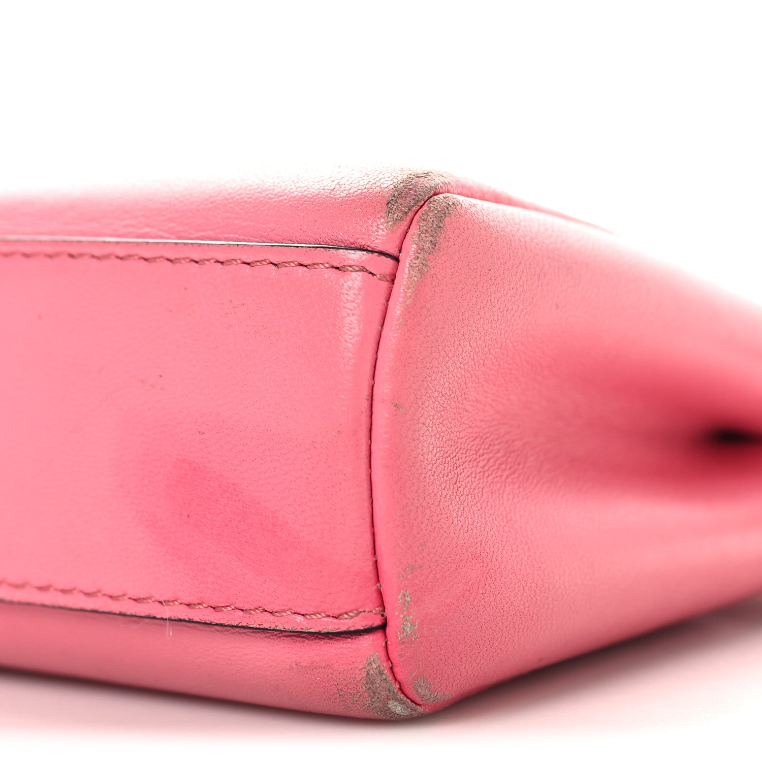 Fendi Shiny Nappa Micro Peekaboo Iconic Satchel  Rosa Fluo 11 of 11
