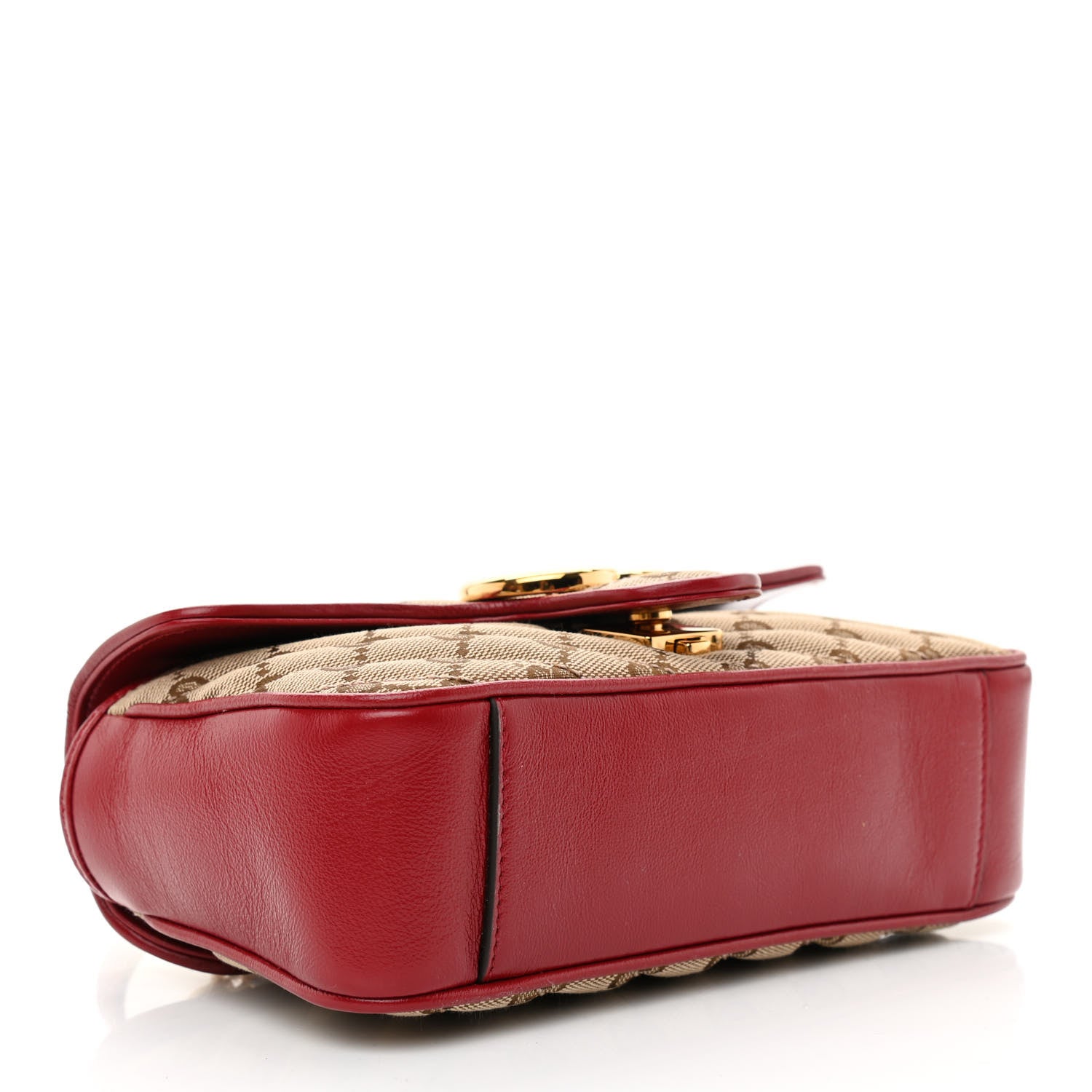 Gucci Monogram Azalea Calfskin Matelasse Diagonal Mini GG Marmont Shoulder Bag Beige Ebony New Cherry Red 3 of 7