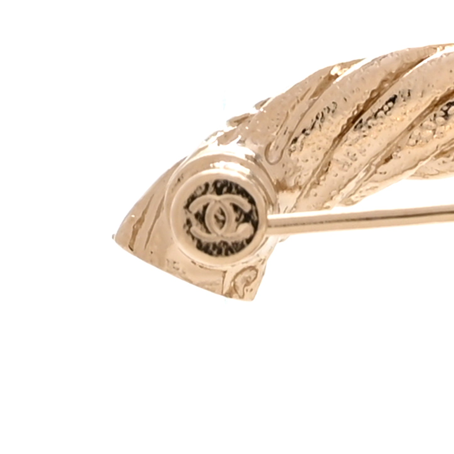 Twisted CC Brooch Light Gold