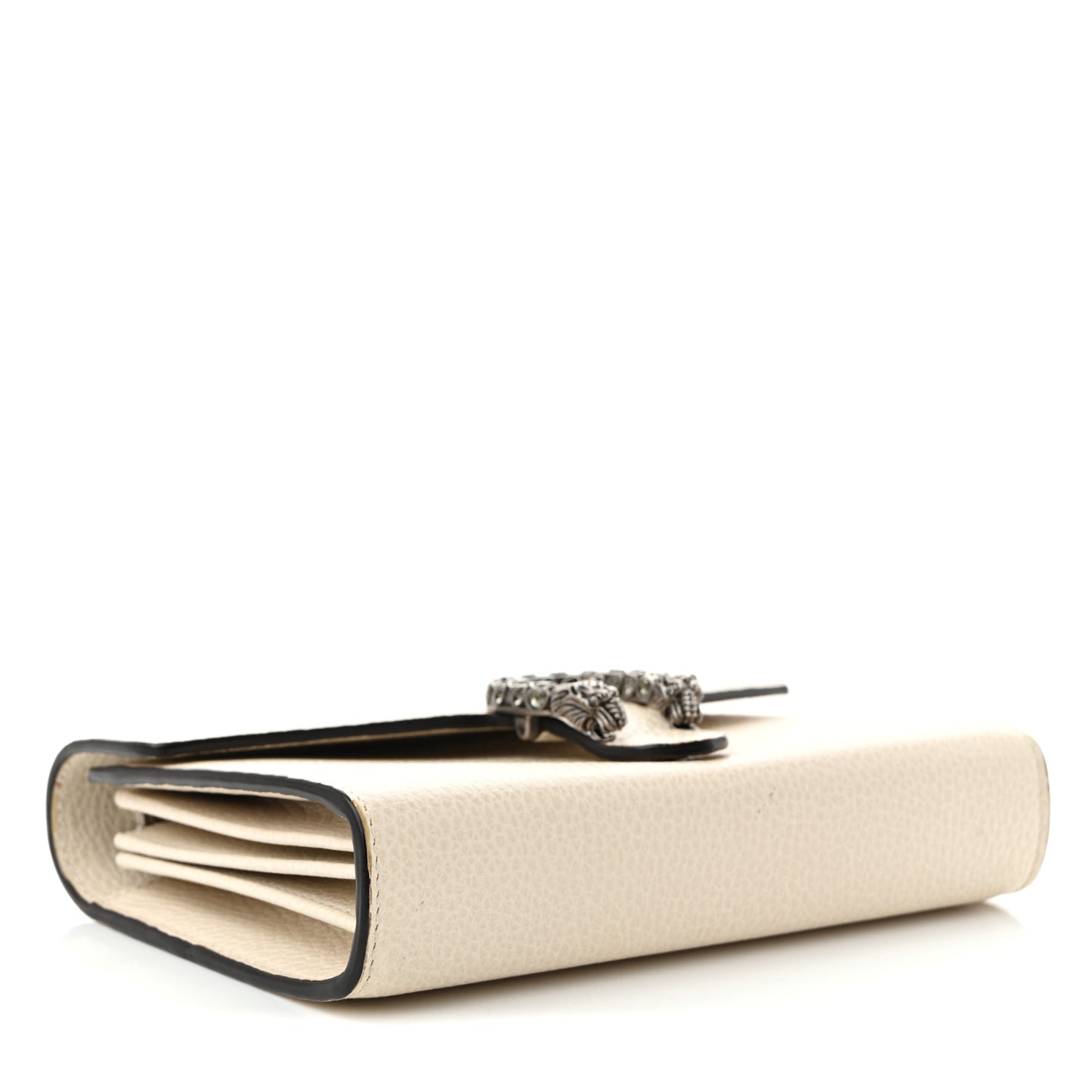 Dollar Calfskin Mini Dionysus Chain Wallet Mystic White