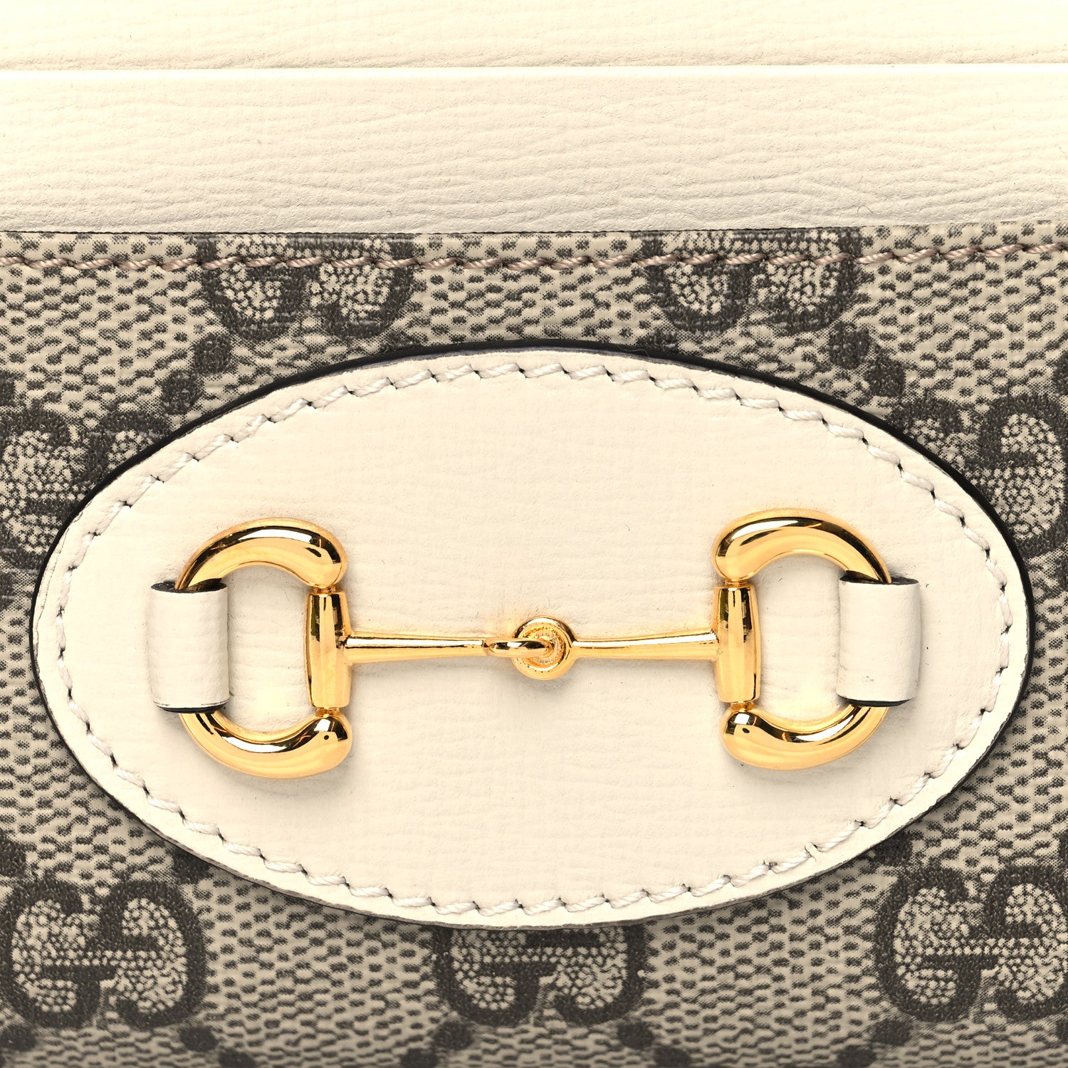 Gucci GG Supreme Monogram Azalea Calfskin Horsebit 1955 Zip Around ID Card Case Wallet Beige Ebony Mystic White 8 of 9