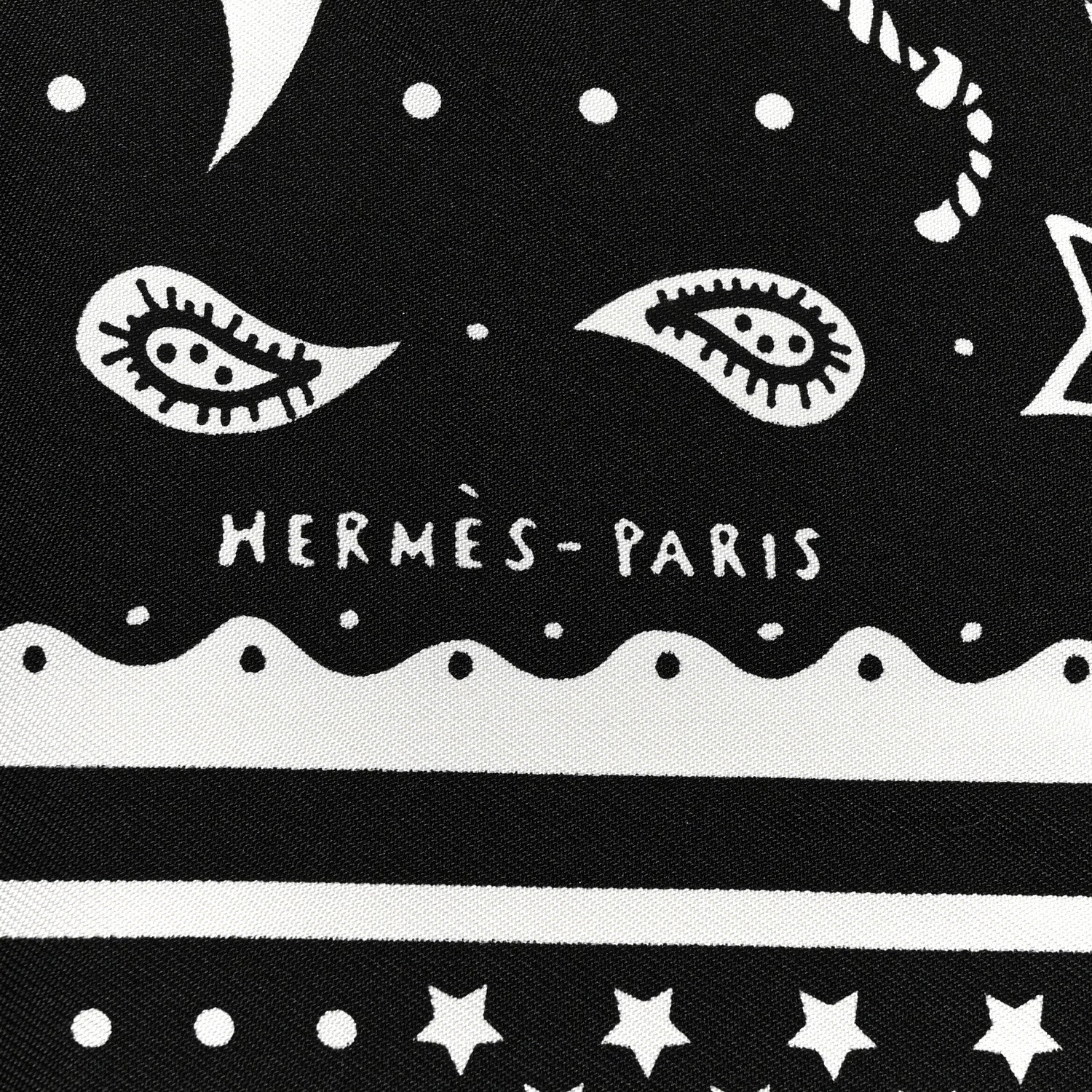 Hermes Silk Le Rodeo Des Fruits Bandana Scarf 55 Black White 2 of 5