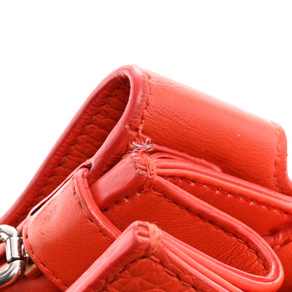 Christian Dior Grained Calfskin Mini Diorever Flap Inferno Red 9 of 10