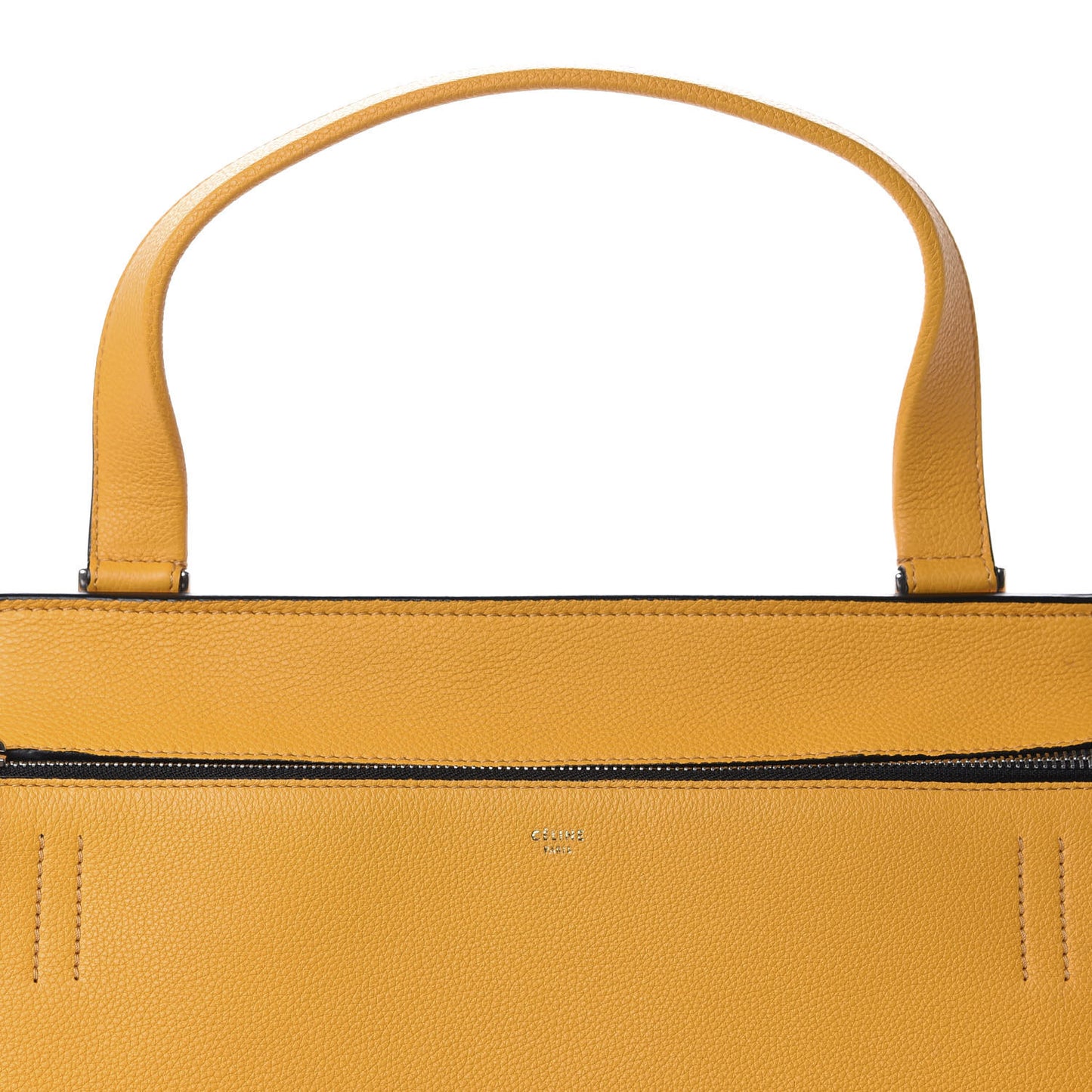 Drummed Calfskin Medium Edge Shoulder Bag Ocre