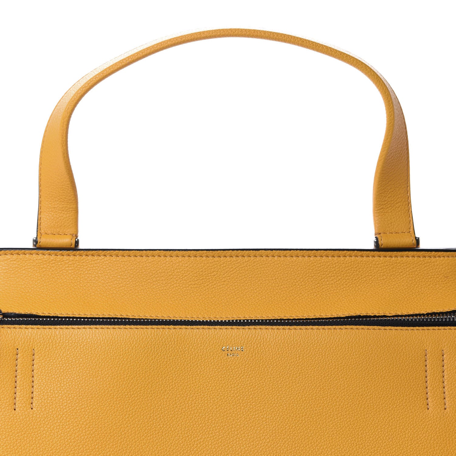 Celine Drummed Calfskin Medium Edge Shoulder Bag Ocre 10 of 10