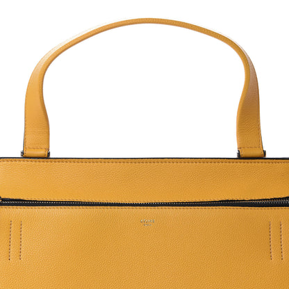 Celine Drummed Calfskin Medium Edge Shoulder Bag Ocre 10 of 10