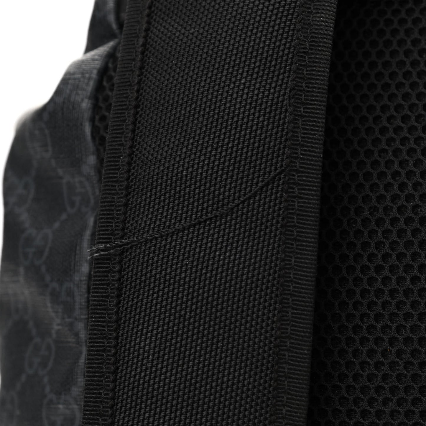 Soft GG Supreme Monogram Appia Calfskin Web Double Buckle Backpack Black