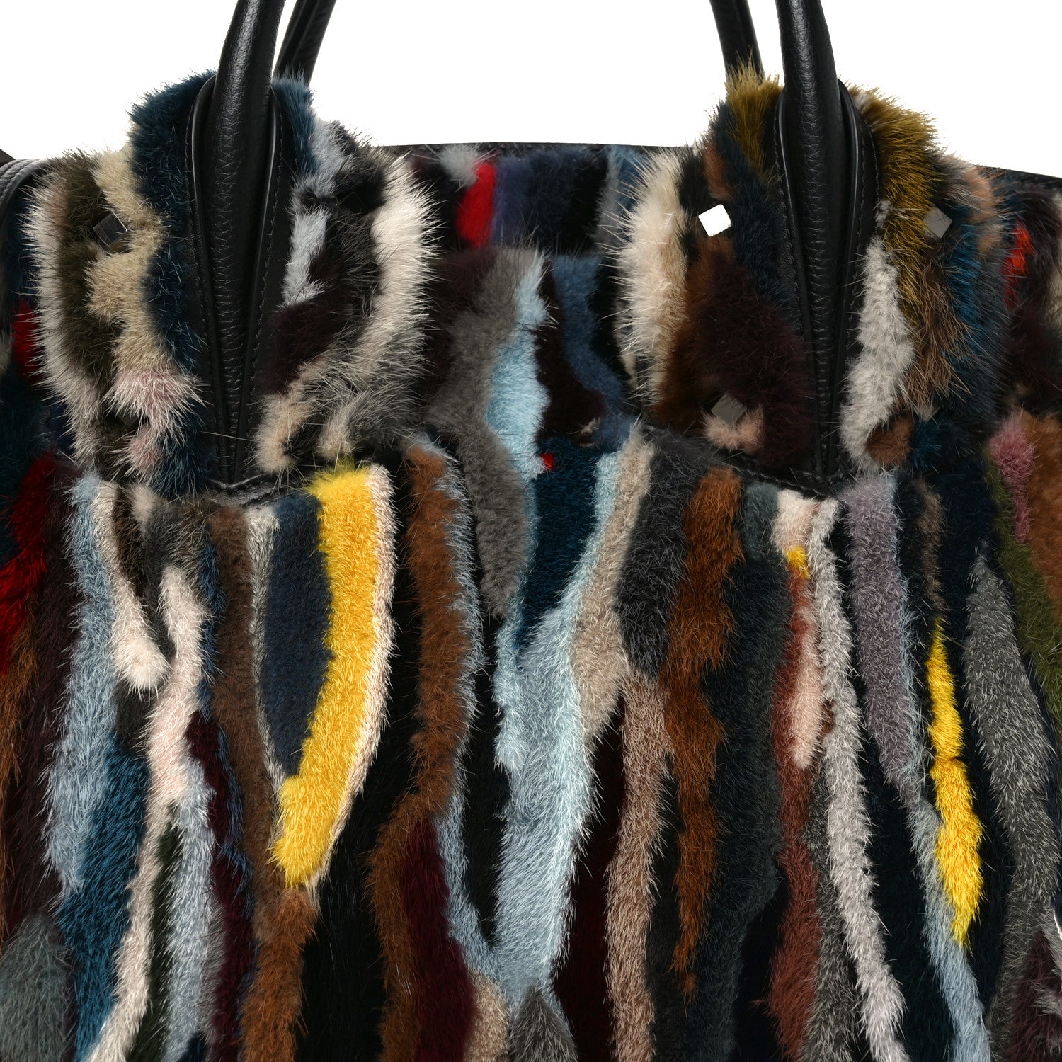 Christian Louboutin Calfskin Patchwork Calf Hair Large Eloise Tote Black Multicolor 7 of 9