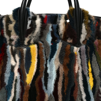 Christian Louboutin Calfskin Patchwork Calf Hair Large Eloise Tote Black Multicolor 7 of 9
