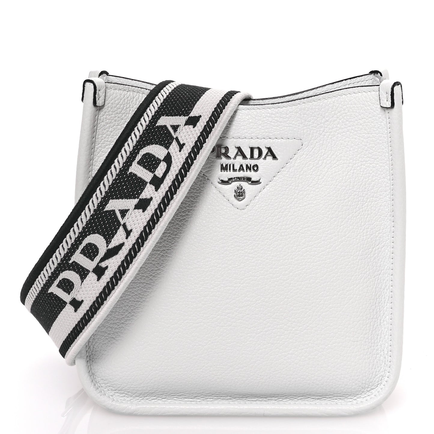 Vitello Daino Soft Mini Hobo Messenger Bag White