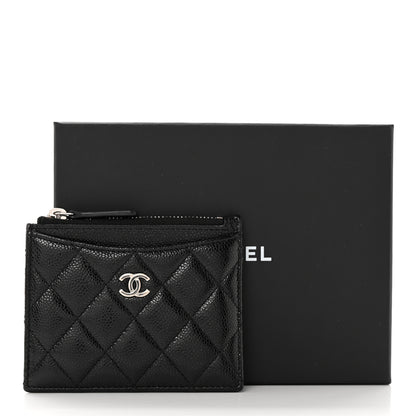 Chanel Caviar Quilted CC Zip Card Holder Black 8 of 8