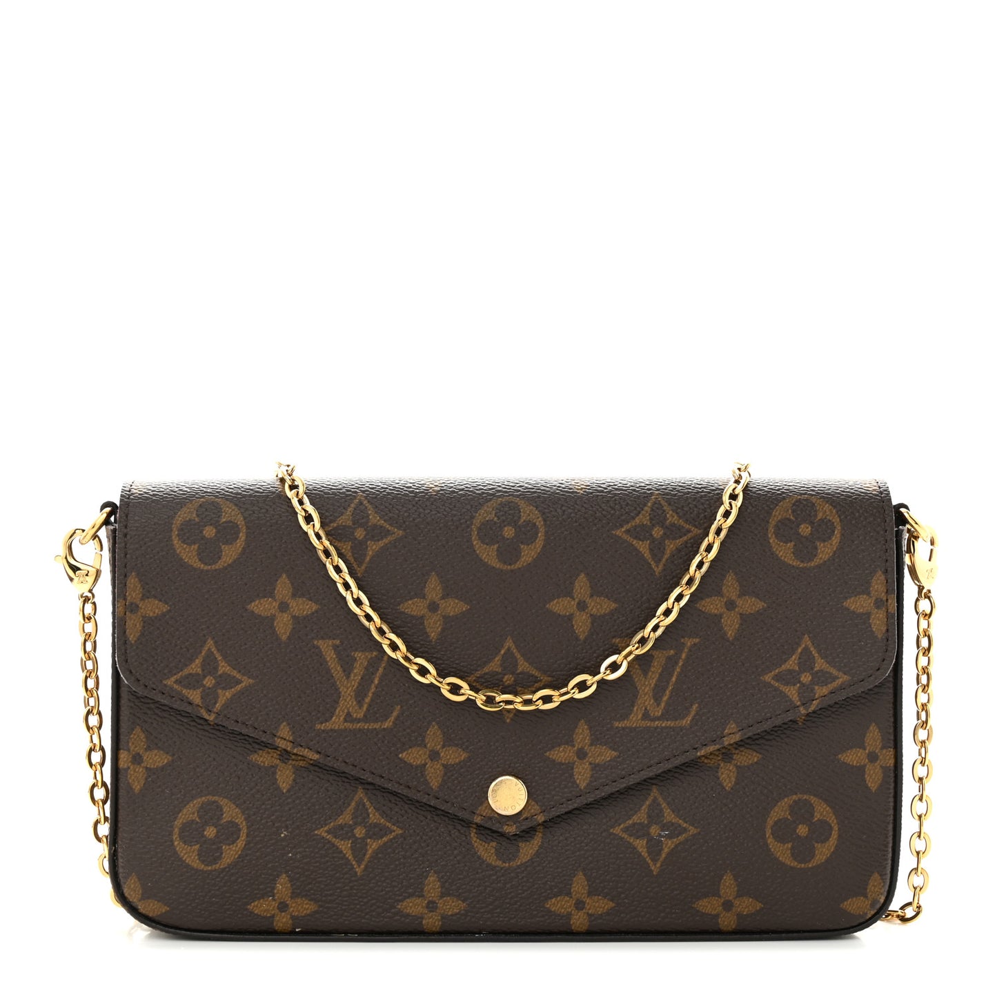 Monogram Pochette Felicie Chain Wallet Fuchsia