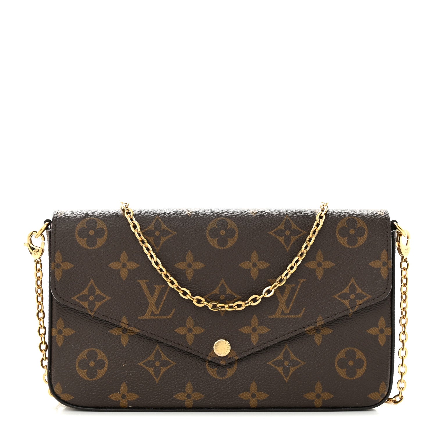 Louis Vuitton Monogram Pochette Felicie Chain Wallet Fuchsia 3 of 17