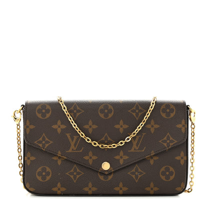 Louis Vuitton Monogram Pochette Felicie Chain Wallet Fuchsia 3 of 17