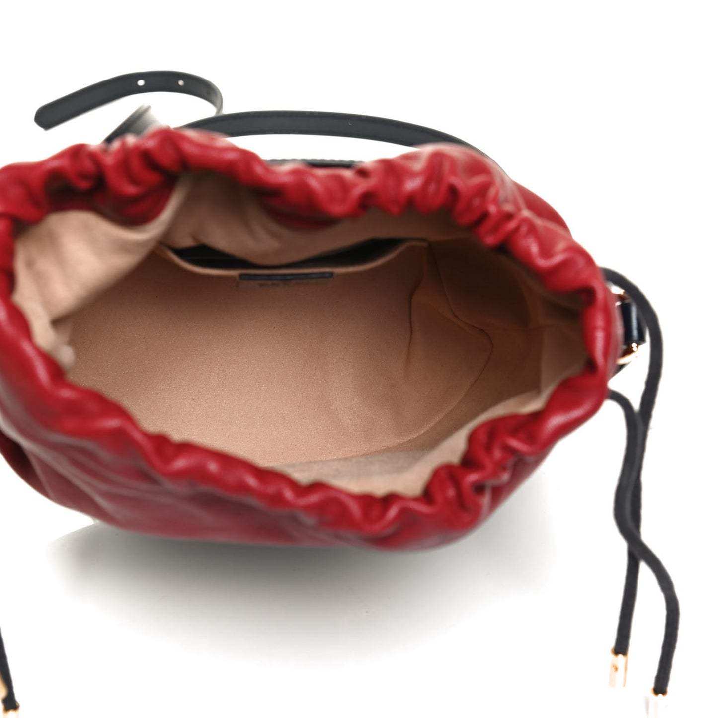 Azalea Sakai Be Green Calfskin Horsebit 1955 Drawstring Bucket Bag Blue New Cherry Red
