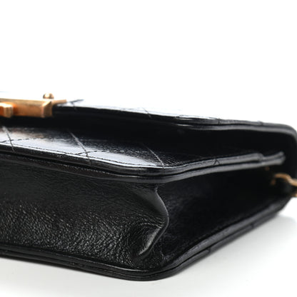 Chanel Goatskin Stitched Golden CC Wallet on Chain WOC Black 10 of 10