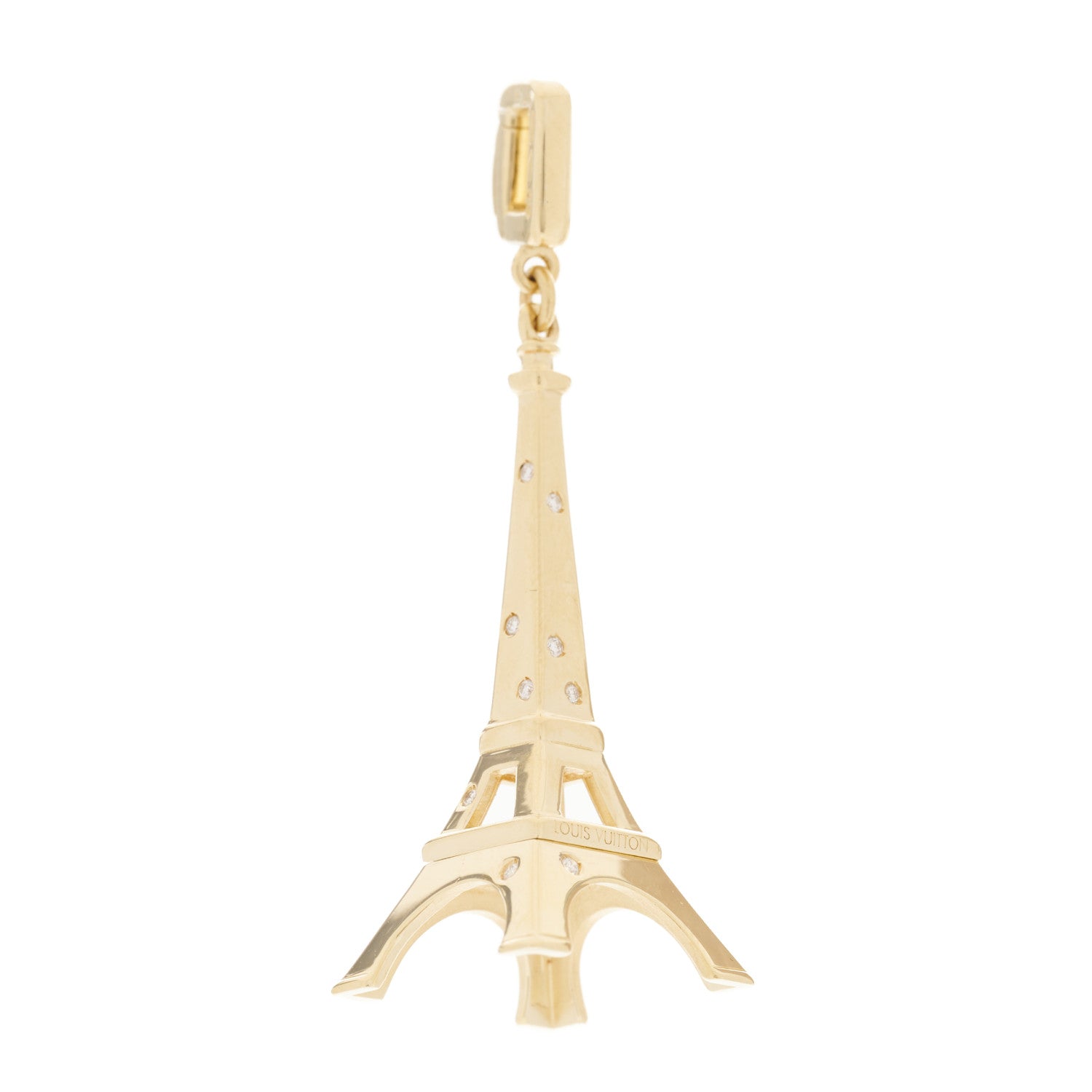Louis Vuitton 18K Yellow Gold Diamond Eiffel Tower Charm 3 of 5