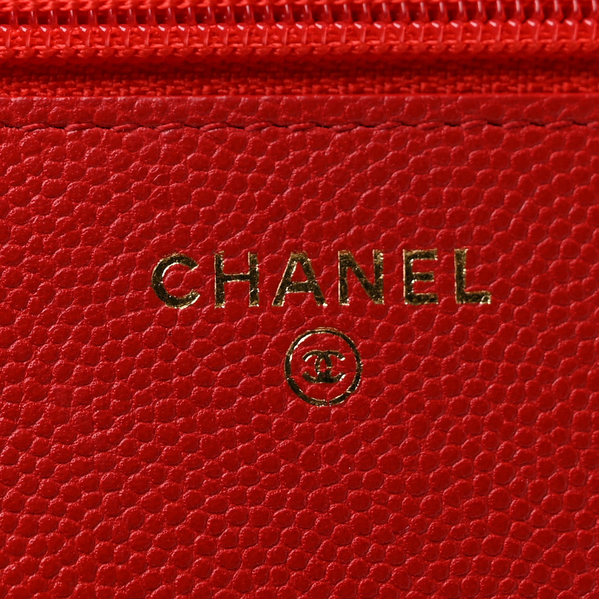 Caviar Quilted Golden Class Wallet On Chain WOC Red