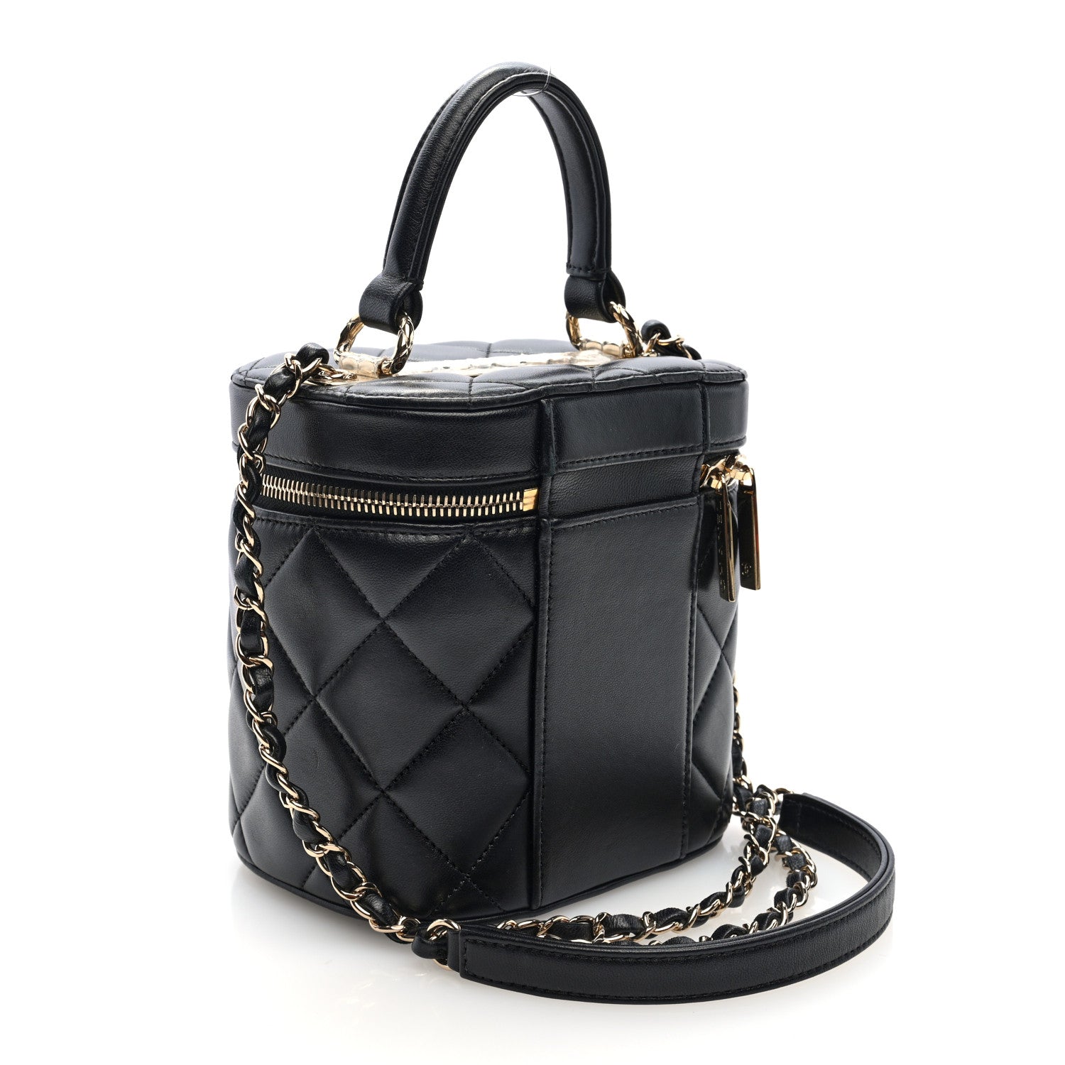 Chanel Lambskin Quilted Trendy Vanity Case Black 3 of 10
