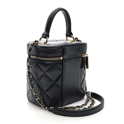 Chanel Lambskin Quilted Trendy Vanity Case Black 3 of 10