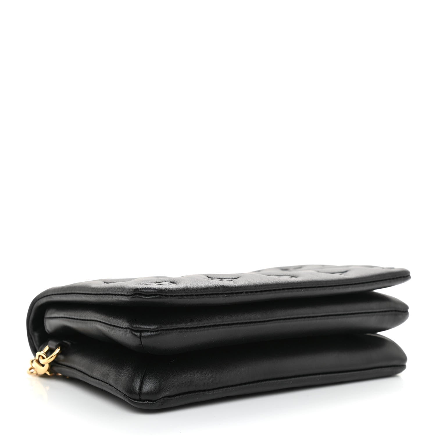 Louis Vuitton Lambskin Embossed Monogram Pochette Coussin Black 4 of 7