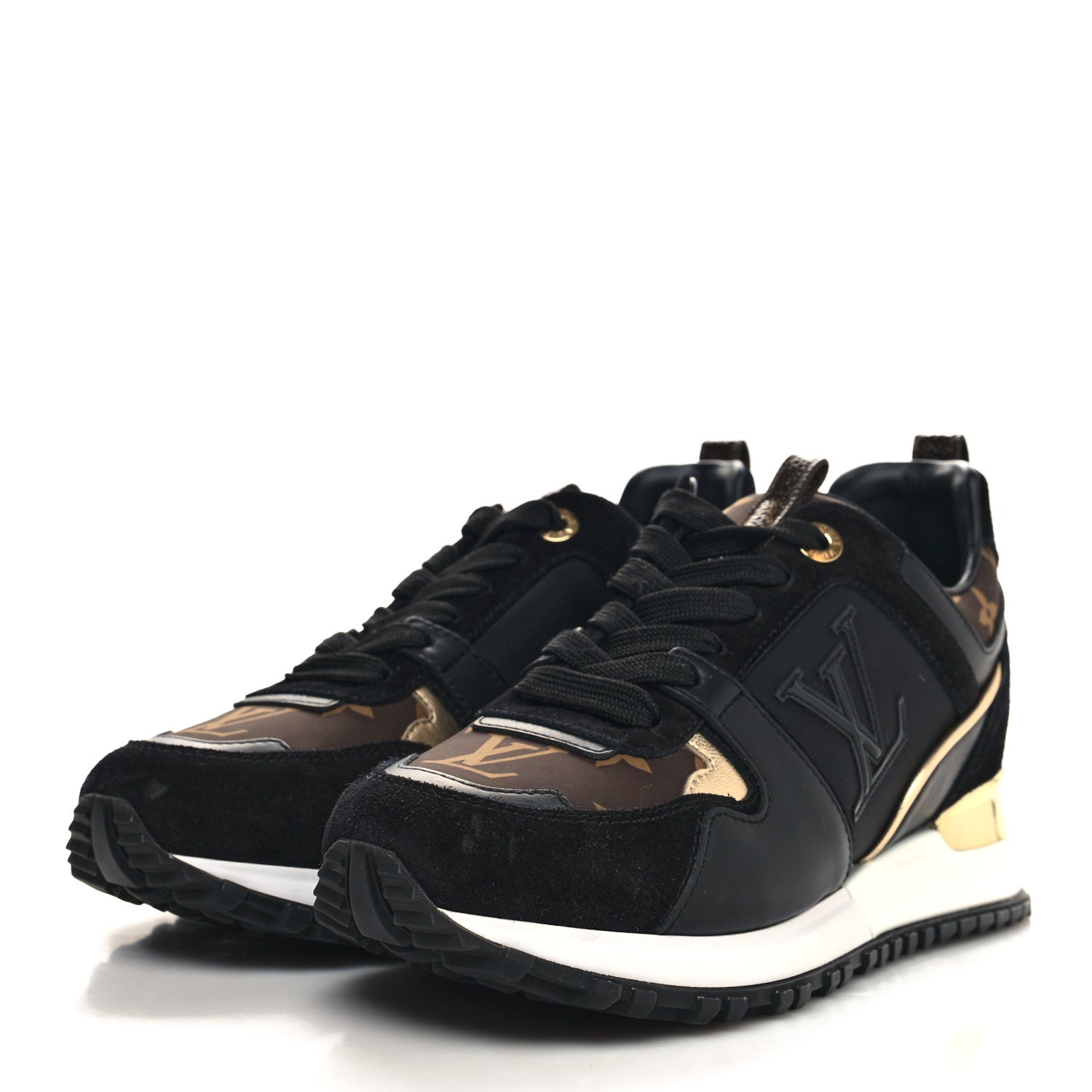 Louis Vuitton Suede Monogram Run Away Sneakers 36 Black 3 of 7
