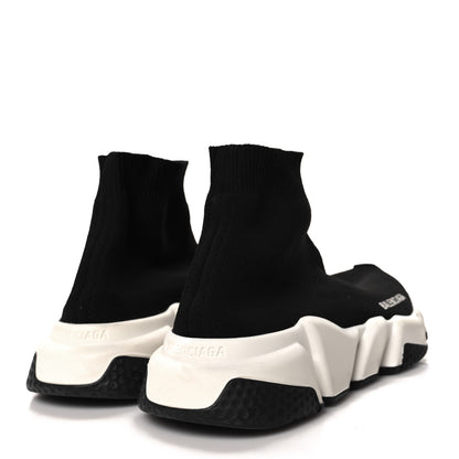 Balenciaga Neoprene Knit Womens Speed Sneakers 37 Black White 4 of 7