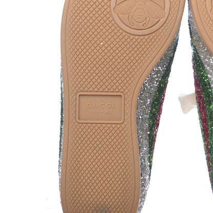 Gucci Glitter Fabric Web Falacer Sneakers 37 Silver 6 of 11