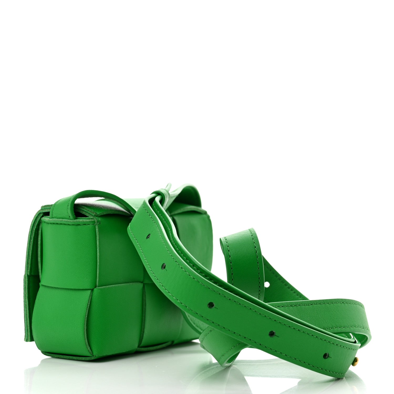 Bottega Veneta Lambskin Maxi Intrecciato Extra Mini Cassette Crossbody Bag Parakeet 3 of 8