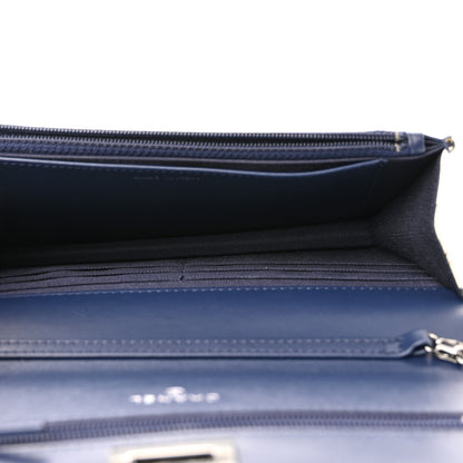 Chanel Canvas Printed Quilted 2.55 Reissue Wallet On Chain WOC White Black Navy Blue 5 of 12