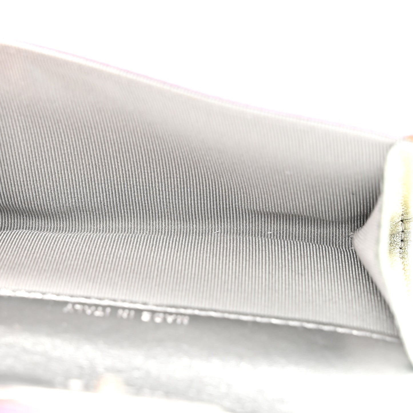 Gradient Metallic Calfskin Quilted Flap Card Holder Wallet Silver Blue Yellow Purple