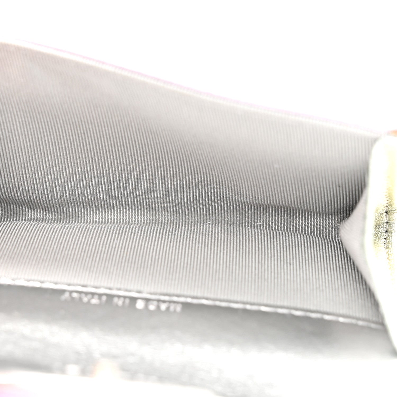 Chanel Gradient Metallic Calfskin Quilted Flap Card Holder Wallet Silver Blue Yellow Purple 5 of 8