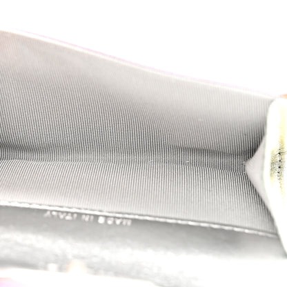 Chanel Gradient Metallic Calfskin Quilted Flap Card Holder Wallet Silver Blue Yellow Purple 5 of 8