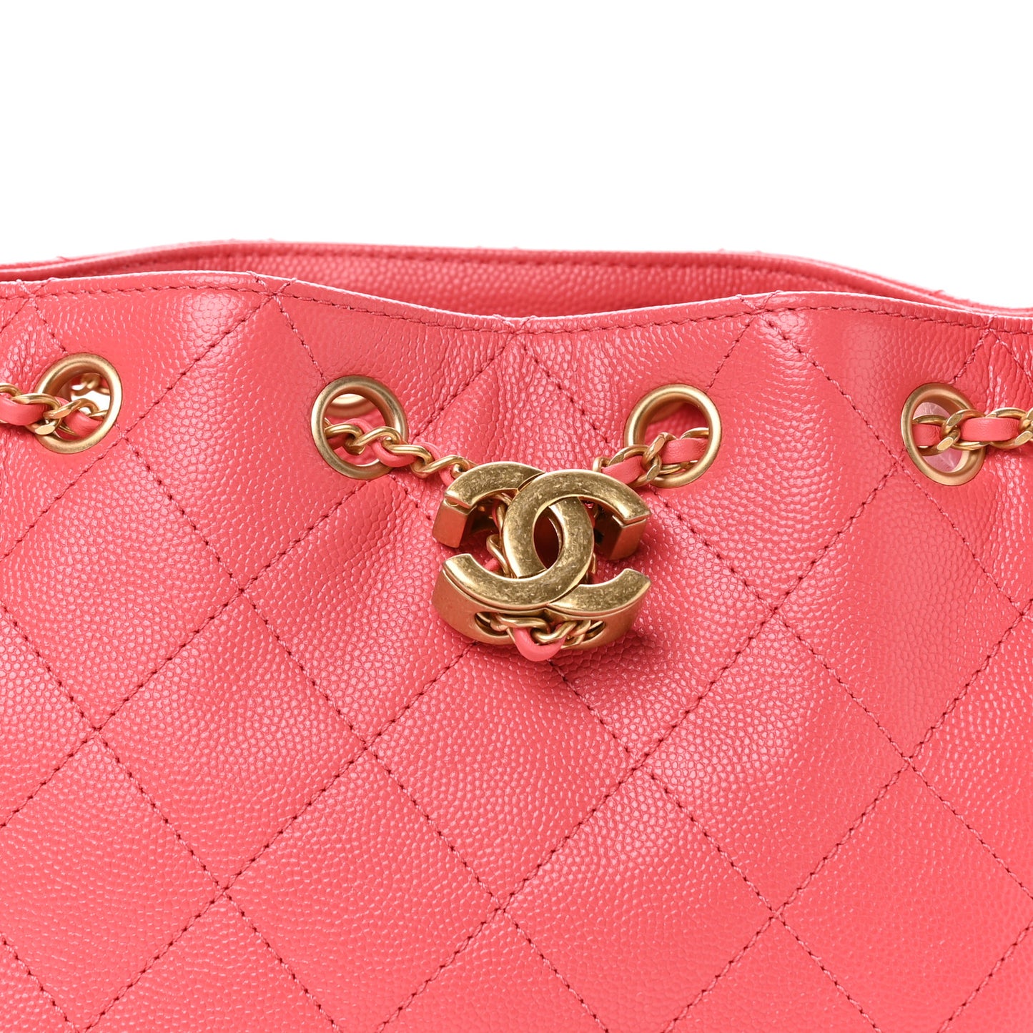 Caviar Quilted Mini Chanel 25 Handbag Coral